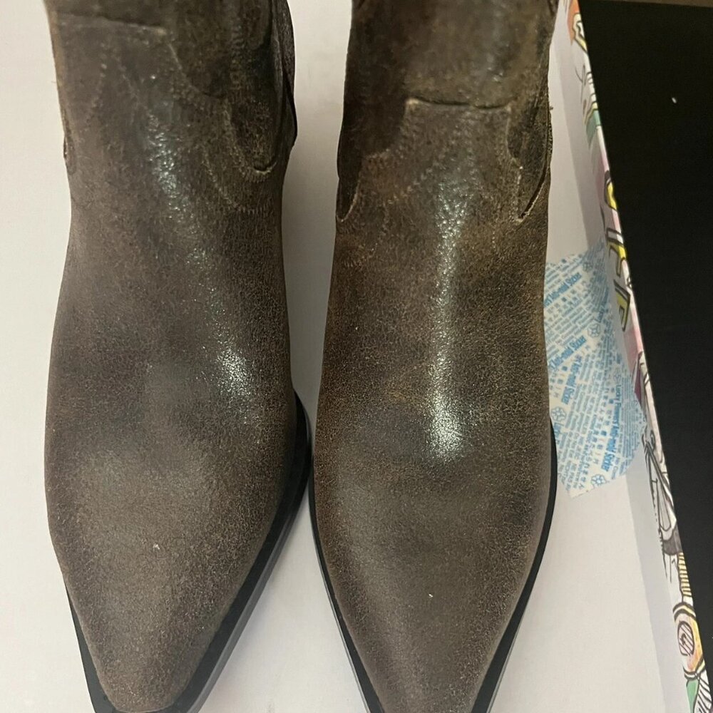 Jeffery Campbell Free People Dagget Chocolate Tan Distressed Boots Sz 6 - Picture 6 of 11